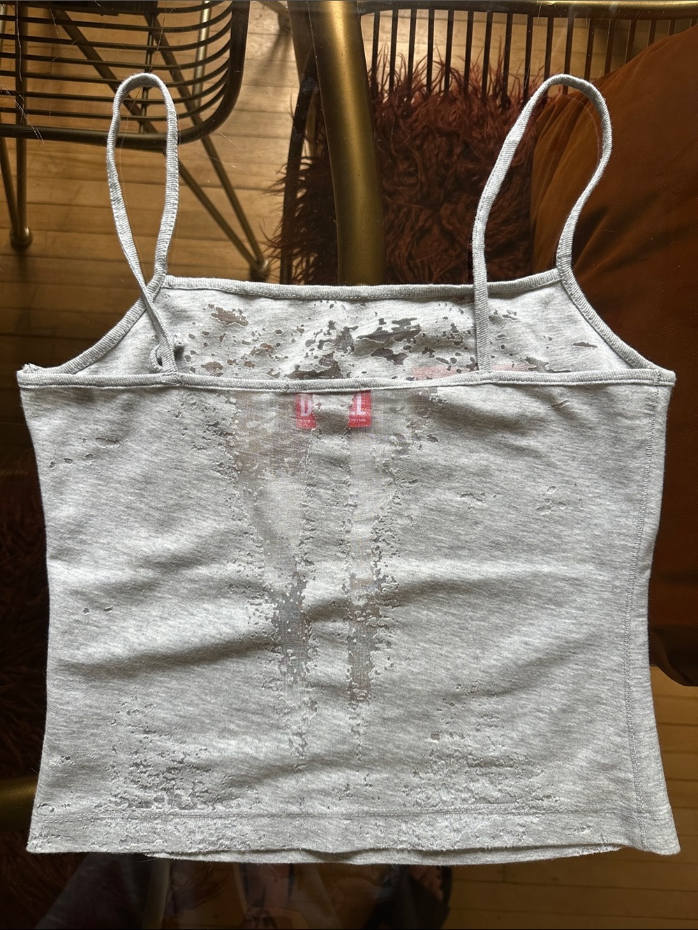 Diesel Logo Printed Sheer Panelled Tank Top - Picture 2 of 11